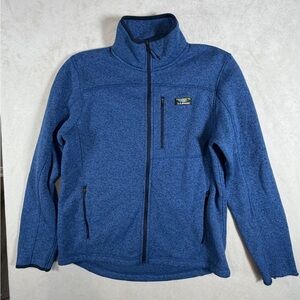 Men’s Medium Regular L.L. Bean Blue Full Zip Up Front Logo Better Sweater